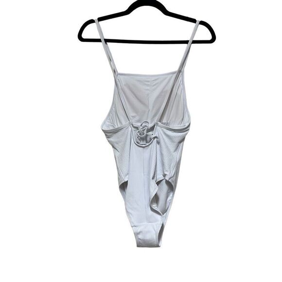 Andie The Paloma One Piece Swimsuit White Ribbed Square Neck XS Tall NWT Beach - Picture 4 of 10